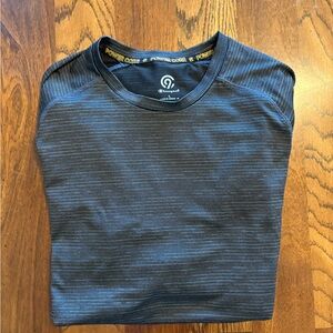Champion Men's Black and Gray Long Sleeve Tee